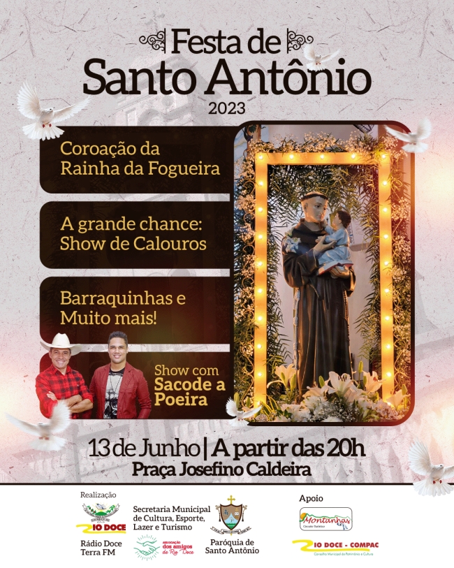 Programação cultural da Festa de Santo Antônio