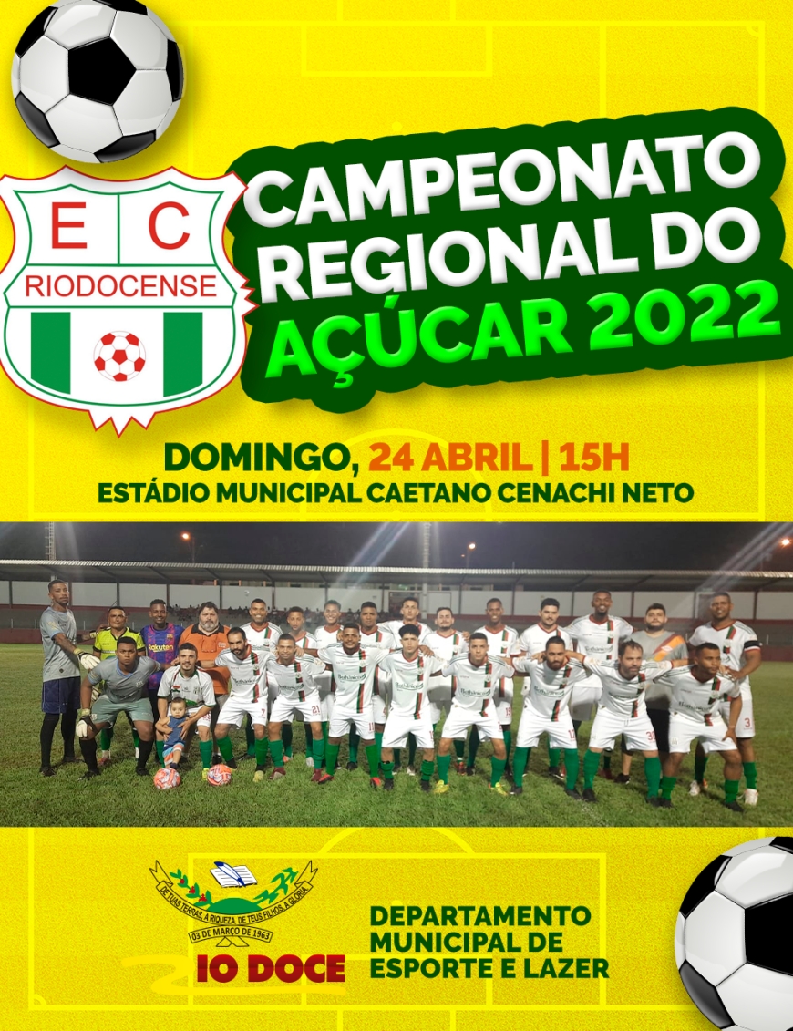 EC. Riodocense estreia no Campeonato Regional do Açúcar de Futebol